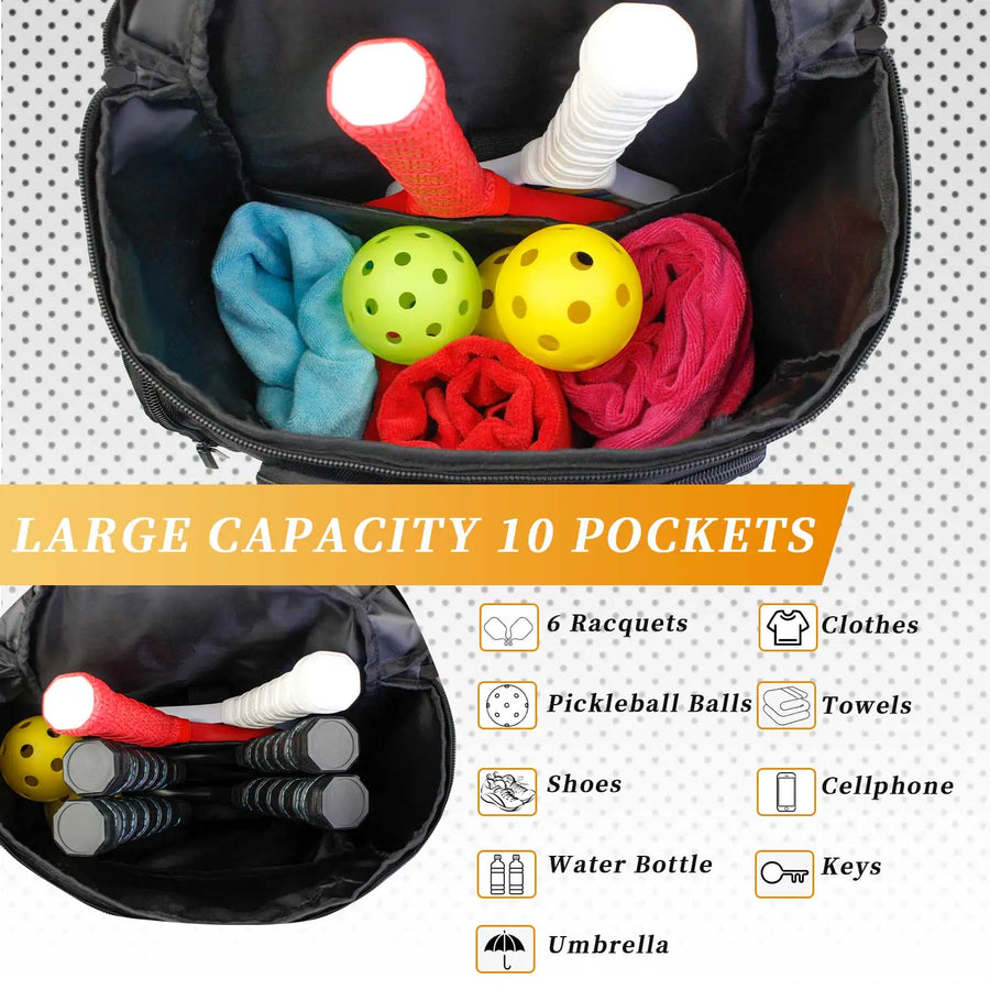 Pickleball Bag Backpack with Shoe Compartment