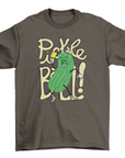 Happy cartoon cucumber playing pickleball game t-shirt