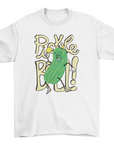 Happy cartoon cucumber playing pickleball game t-shirt