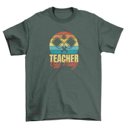 Pickleball teacher retro t-shirt